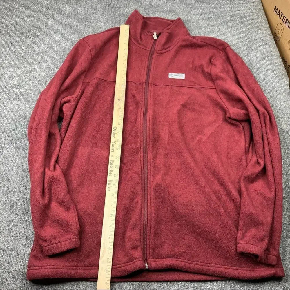 Magellan Men's maroon‎ red arctic fleece Full Zip jacket XL
